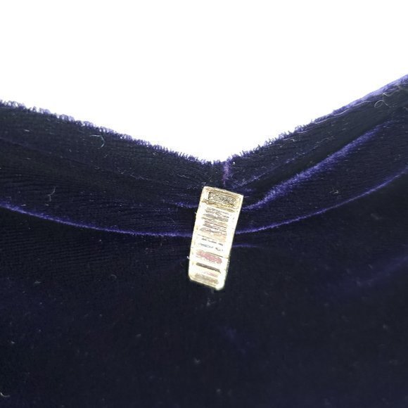 VTG Y2K/90s Onyx Nite Stretch Velvet Midi Dress w/ Rhinestone Embellishment 12p - Picture 7 of 15